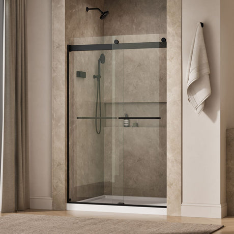 Levity® 44-5/8"-47-5/8" W x 74" H bypass shower door with 1/4"-thick Crystal Clear glass