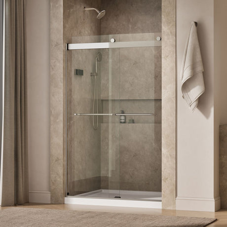 Levity® 44-5/8"-47-5/8" W x 74" H bypass shower door with 1/4"-thick Crystal Clear glass