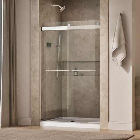 Levity® 44-5/8"-47-5/8" W x 74" H bypass shower door with 1/4"-thick Crystal Clear glass