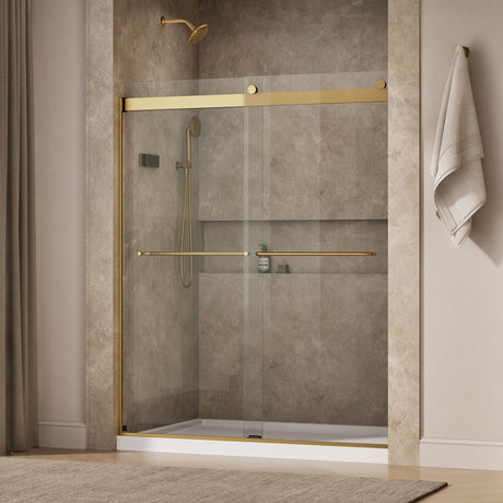 Levity® 56-5/8"-59-5/8" W x 74" H bypass shower door with 1/4"-thick Crystal Clear glass