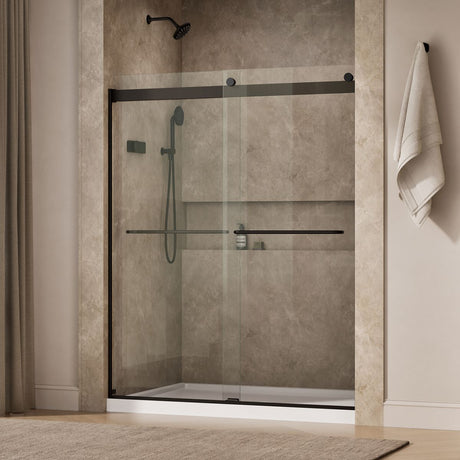 Levity® 56-5/8"-59-5/8" W x 74" H bypass shower door with 1/4"-thick Crystal Clear glass