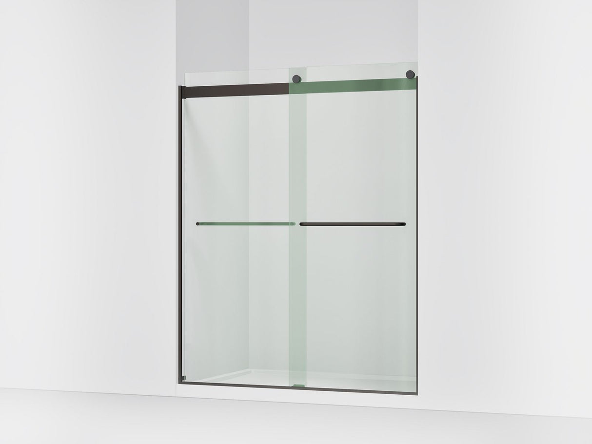 Levity® 56-5/8"-59-5/8" W x 74" H bypass shower door with 1/4"-thick Crystal Clear glass