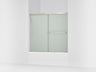 Revel® 55-5/8"-59-5/8" W x 55-1/2" H bypass bath door with 1/4"-thick Frosted glass