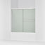 Revel® 55-5/8"-59-5/8" W x 55-1/2" H bypass bath door with 1/4"-thick Frosted glass