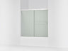 Revel® 55-5/8"-59-5/8" W x 55-1/2" H bypass bath door with 1/4"-thick Frosted glass
