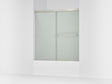 Revel® 55-5/8"-59-5/8" W x 62" H bypass bath door with 5/16"-thick Frosted glass
