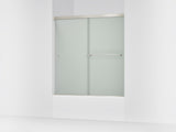 Revel® 55-5/8"-59-5/8" W x 62" H bypass bath door with 5/16"-thick Frosted glass