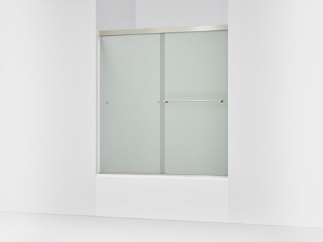 Revel® 55-5/8"-59-5/8" W x 62" H bypass bath door with 5/16"-thick Frosted glass