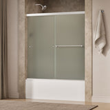 Revel® 55-5/8"-59-5/8" W x 62" H bypass bath door with 5/16"-thick Frosted glass