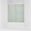 Revel® 55-5/8"-59-5/8" W x 62" H bypass bath door with 5/16"-thick Frosted glass