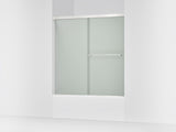 Revel® 55-5/8"-59-5/8" W x 62" H bypass bath door with 5/16"-thick Frosted glass