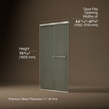 Revel® 44-5/8"-47-5/8" W x 76" H bypass shower door with 5/16"-thick Frosted glass