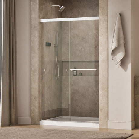 Revel® 44-5/8"-47-5/8" W x 76" H bypass shower door with 5/16"-thick Crystal Clear glass
