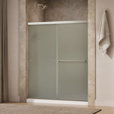 Revel® 55-5/8"-59-5/8" W x 70" H bypass shower door with 1/4"-thick Frosted glass