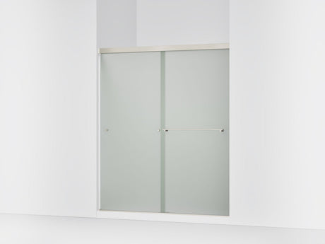 Revel® 55-5/8"-59-5/8" W x 70" H bypass shower door with 1/4"-thick Frosted glass