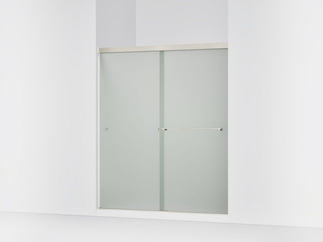 Revel® 55-5/8"-59-5/8" W x 70" H bypass shower door with 1/4"-thick Frosted glass
