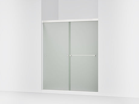 Revel® 55-5/8"-59-5/8" W x 70" H bypass shower door with 1/4"-thick Frosted glass