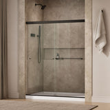 Revel® 55-5/8"-59-5/8" W x 70" H bypass shower door with 1/4"-thick Crystal Clear glass