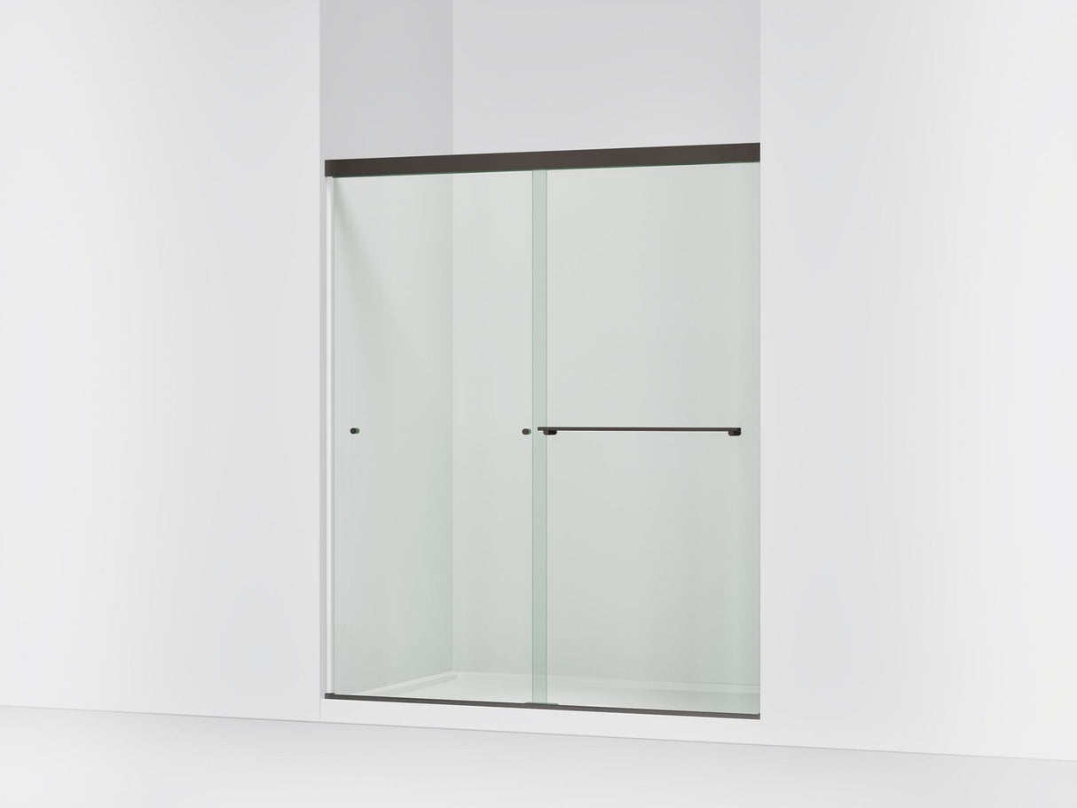 Revel® 55-5/8"-59-5/8" W x 70" H bypass shower door with 1/4"-thick Crystal Clear glass