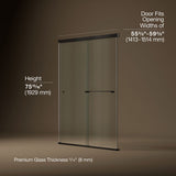 Revel® 55-5/8"-59-5/8" W x 76" H bypass shower door with 5/16"-thick Crystal Clear glass
