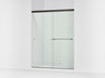 Revel® 55-5/8"-59-5/8" W x 76" H bypass shower door with 5/16"-thick Crystal Clear glass