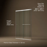 Revel® 55-5/8"-59-5/8" W x 76" H bypass shower door with 5/16"-thick Crystal Clear glass