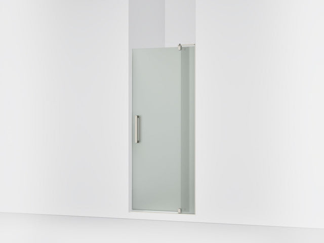 Revel® 31-1/8"-36" W x 70" H pivot shower door with 1/4"-thick Frosted glass