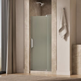 Revel® 31-1/8"-36" W x 70" H pivot shower door with 1/4"-thick Frosted glass