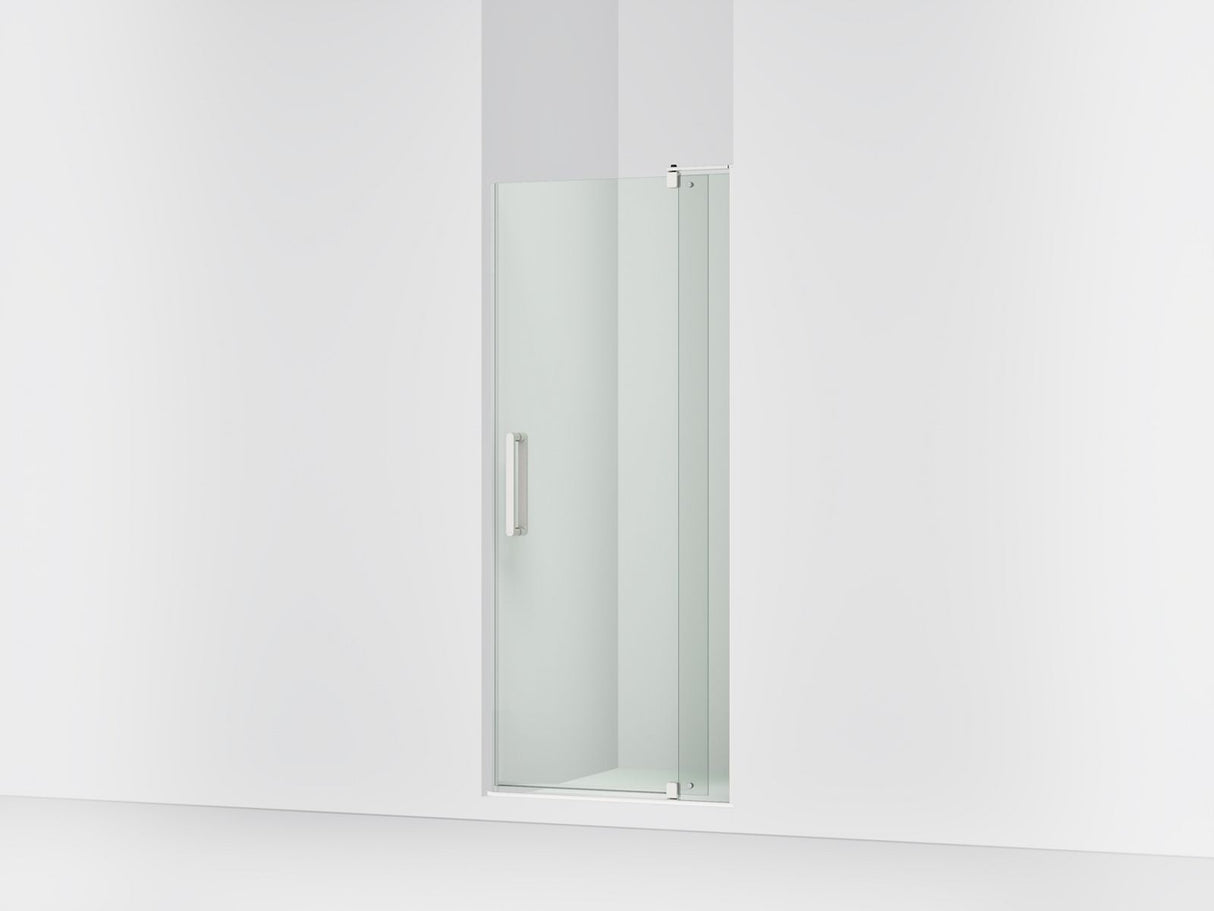 Revel® 31-1/8"-36" W x 70" H pivot shower door with 1/4"-thick Crystal Clear glass