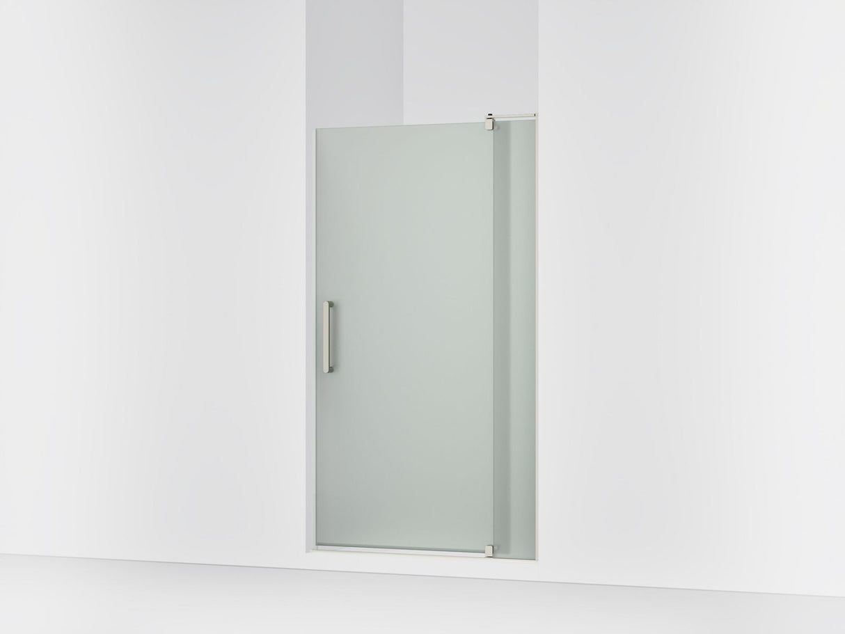 Revel® 35-1/8"-40" W x 70" H pivot shower door with 5/16"-thick Frosted glass