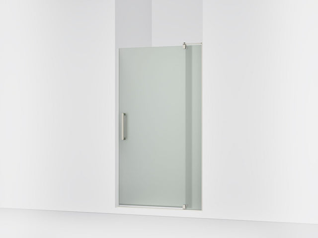 Revel® 35-1/8"-40" W x 70" H pivot shower door with 5/16"-thick Frosted glass