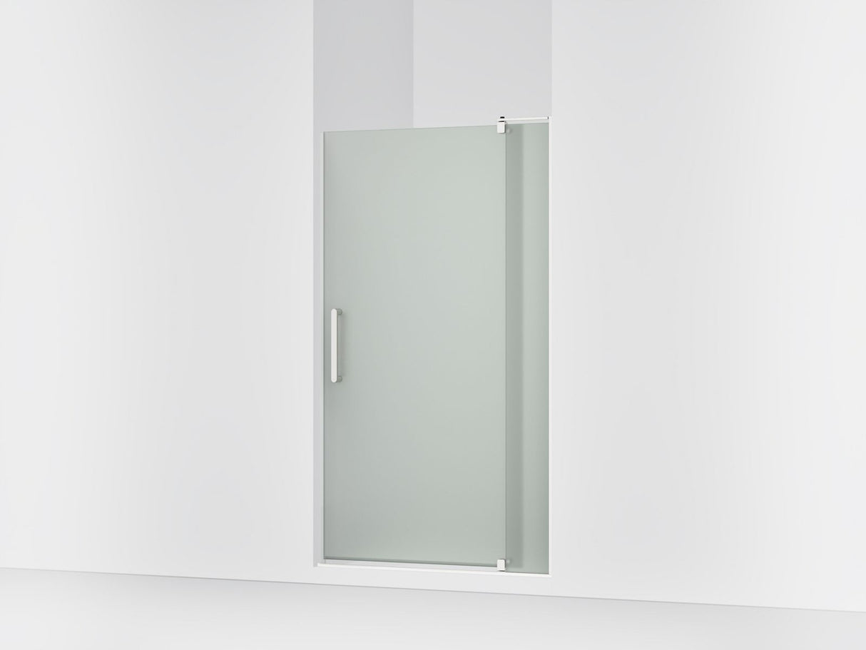 Revel® 39-1/8"-44" W x 70" H pivot shower door with 5/16"-thick Frosted glass