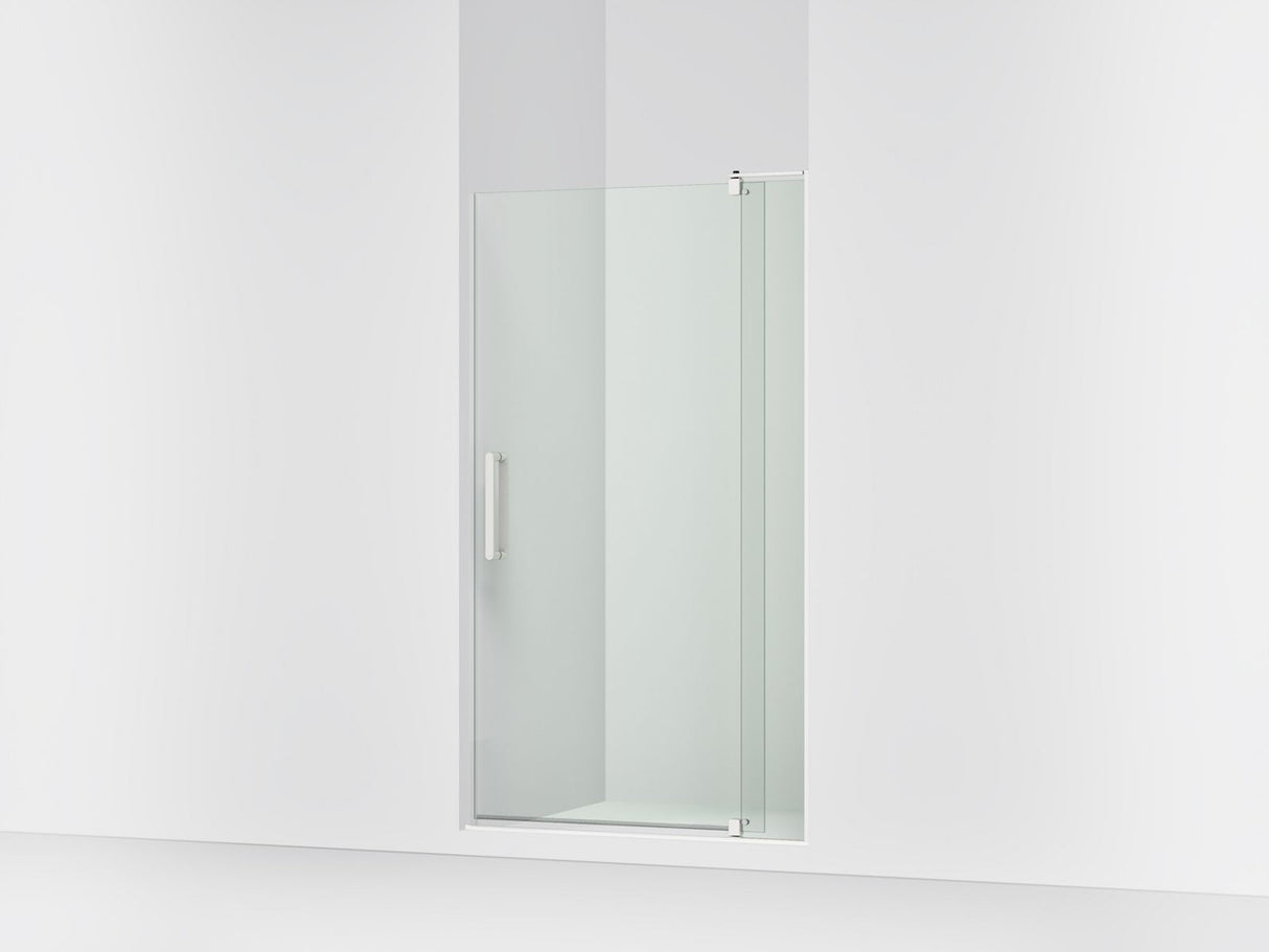 Revel® 39-1/8"-44" W x 70" H pivot shower door with 5/16"-thick Crystal Clear glass