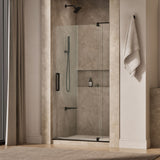 Revel® 39-1/8"-44" W x 74" H pivot shower door with 5/16"-thick Crystal Clear glass