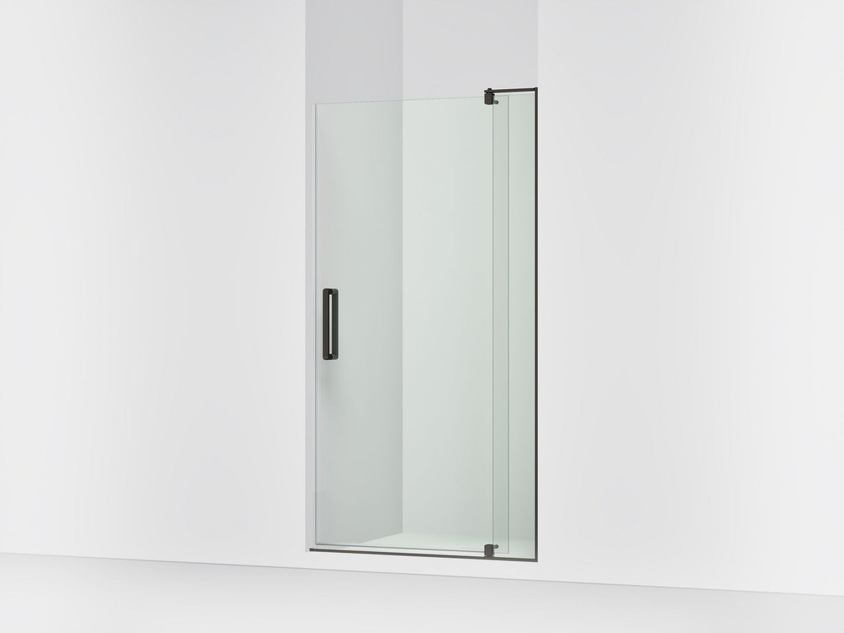 Revel® 39-1/8"-44" W x 74" H pivot shower door with 5/16"-thick Crystal Clear glass