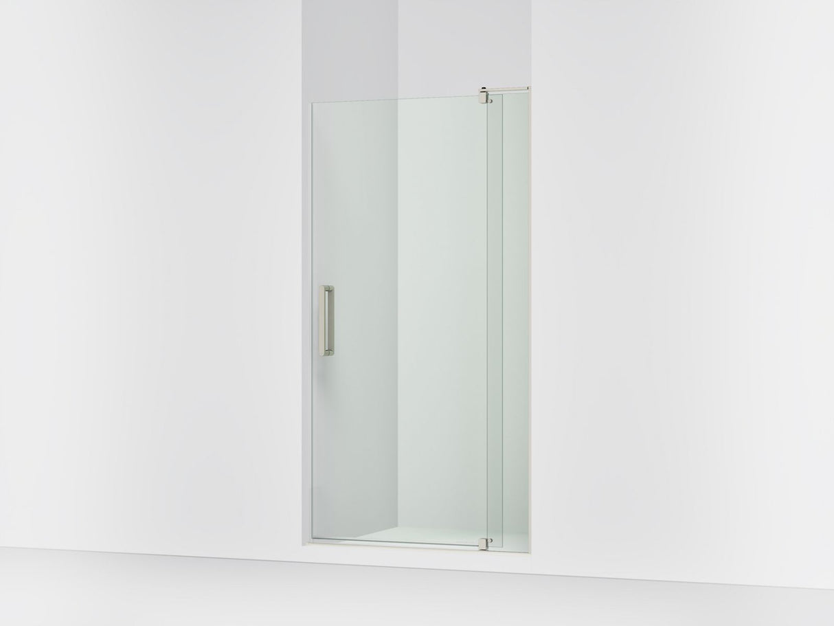 Revel® 35-1/8"-40" W x 74" H pivot shower door with 5/16"-thick Crystal Clear glass