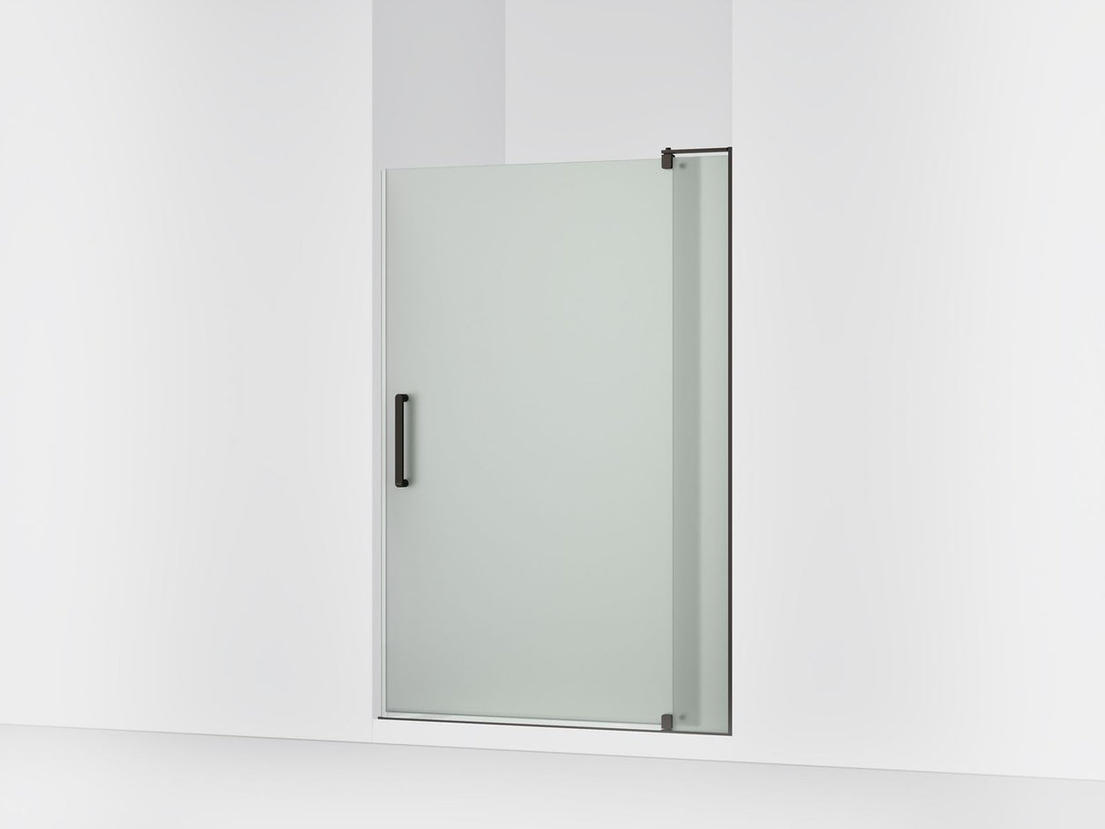 Revel® 43-1/8"-48" W x 70" H pivot shower door with 5/16"-thick Frosted glass