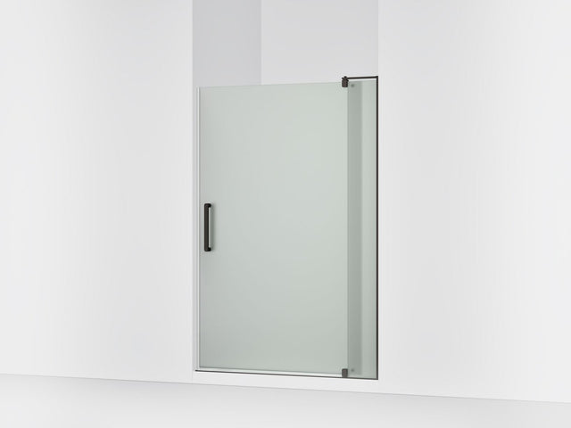 Revel® 43-1/8"-48" W x 70" H pivot shower door with 5/16"-thick Frosted glass