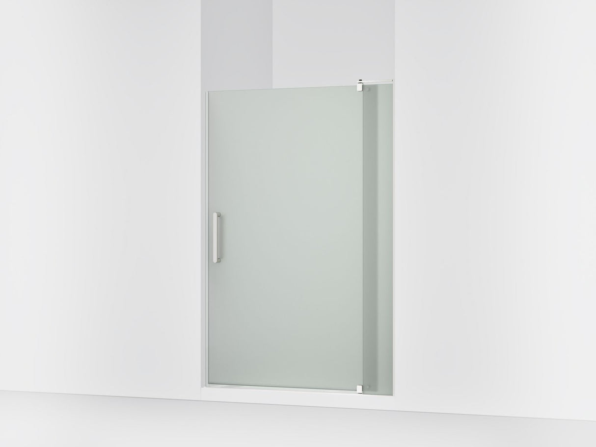 Revel® 43-1/8"-48" W x 70" H pivot shower door with 5/16"-thick Frosted glass