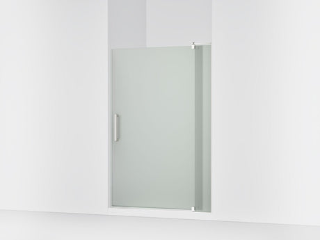 Revel® 43-1/8"-48" W x 70" H pivot shower door with 5/16"-thick Frosted glass