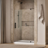 Revel® 43-1/8"-48" W x 70" H pivot shower door with 5/16"-thick Crystal Clear glass