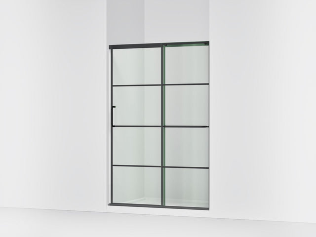 Elate® 50-1/4"-53-5/8" W x 70-1/2" H sliding shower door with 1/4"-thick Crystal Clear glass
