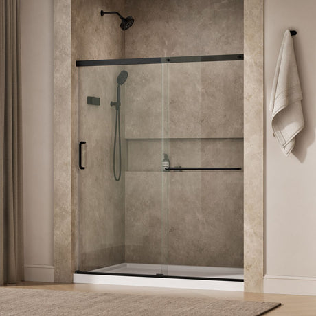 Elate® 56-1/4"-59-5/8" W x 70-1/2" H sliding shower door with 1/4"-thick Crystal Clear glass