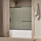 Elate® 56-1/4"-59-5/8" W x 56-3/4" H sliding bath door with 1/4"-thick Frosted glass
