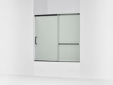 Elate® 56-1/4"-59-5/8" W x 56-3/4" H sliding bath door with 1/4"-thick Frosted glass