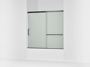 Elate® 56-1/4"-59-5/8" W x 56-3/4" H sliding bath door with 1/4"-thick Frosted glass