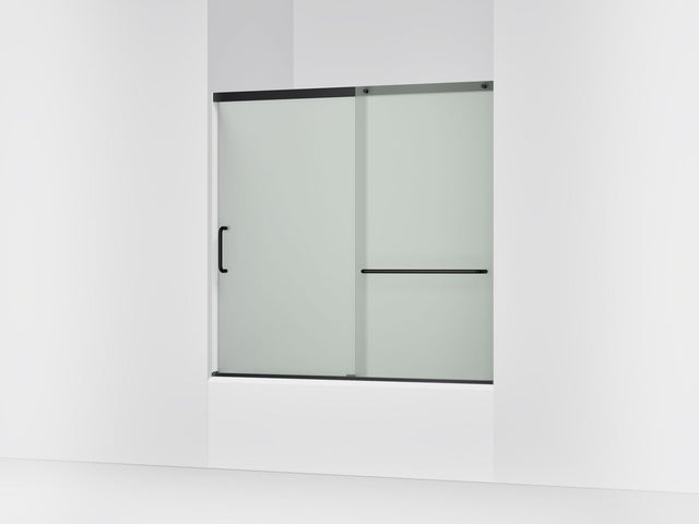 Elate® 56-1/4"-59-5/8" W x 56-3/4" H sliding bath door with 1/4"-thick Frosted glass