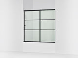 Elate® 56-1/4"-59-5/8" W x 56-3/4" H sliding bath door with 1/4"-thick Crystal Clear glass