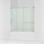 Elate® 56-1/4"-59-5/8" W x 56-3/4" H sliding bath door with 1/4"-thick Crystal Clear glass