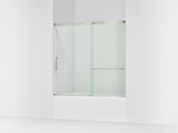 Elate® 56-1/4"-59-5/8" W x 56-3/4" H sliding bath door with 1/4"-thick Crystal Clear glass